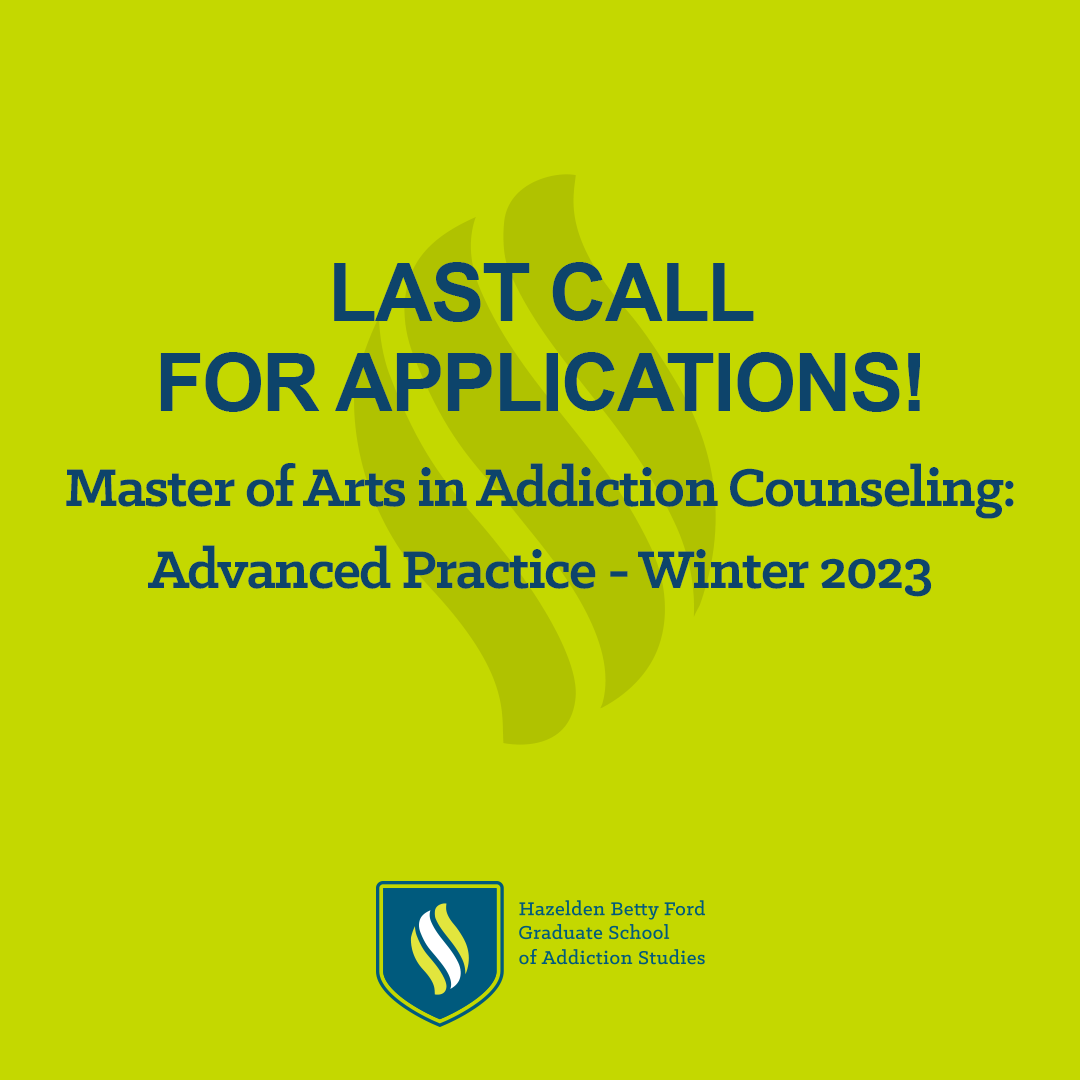 HBFGradSchool's tweet photo. FINAL CALL for applications! Follow your passion and kick-start your future with the best education available from the nation's leader in addiction treatment and recovery.

Apply now: https://t.co/WjSpbiA5E5 https://t.co/qFyA9mxHsk