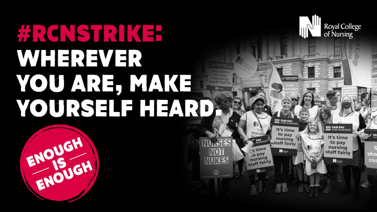 Tomorrow we begin strike action – will you support us? Wherever you are, tell us why you're backing the strike using #RCNStrike and make sure nursing staff know you stand with them. #FairPayForNursing