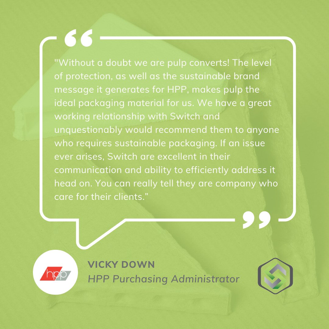 We know how much care we put into the process of producing sustainable packaging alternatives for our customers, but don't just take it from us...

HPP's Purchasing Administrator, Vicky, had some lovely words to say about Switch 💚

#sustainablepackaginguk