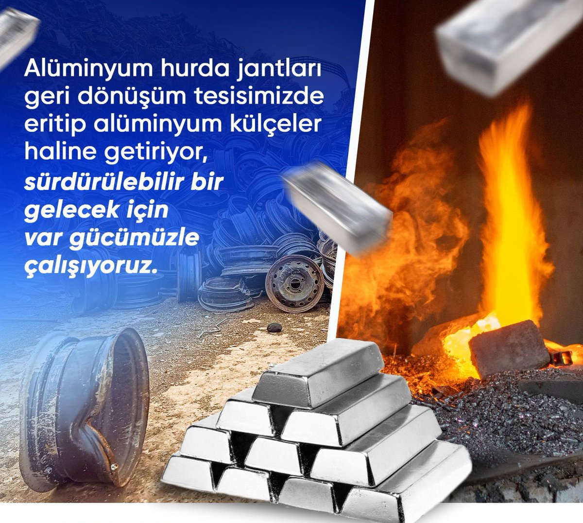 Alüminyum hurda jantları geri dönüşüm tesisimizde alüminyum külçeler haline getiriyor, sürdürülebilir bir gelecek için var gücümüzle çalışıyoruz..
#albiometal 
#sıvıalüminyum 
#işsağlığıvegüvenliği 
#geridönüşüm 
#sürdürebilirlik