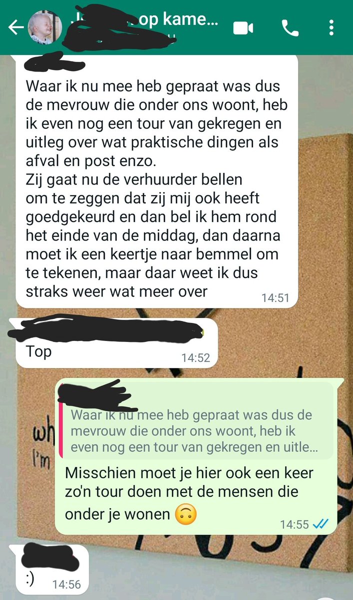 Onze oudste zoon gaat per 1 januari op kamers. Hij had mij niet als referentie opgegeven.