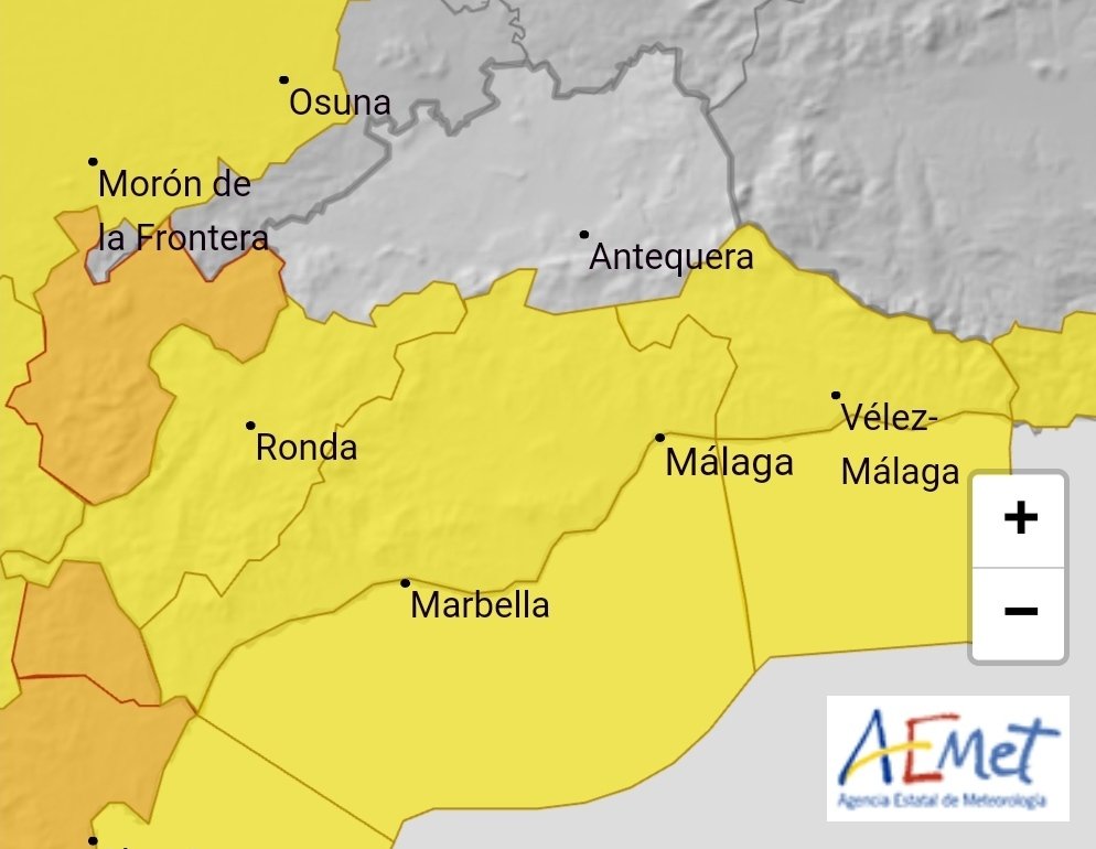 VPCMalaga's tweet photo. 📣#INFORMACIÓN |

A continuación ⌛ les #Mostramos la previsión 📝 para el día de 🌫️ #Hoy, Alerta 🟨 #Amarilla por ⛈️ #Lluvias y fuertes 🌬️ #Vientos.

⬇️ ENLACE AEMET ⬇️
https://t.co/ImOhMImwl6

#30AniversarioPCMálaga 🎖️

#SiemprePorTi ✅ #PCMálaga 🛡️ https://t.co/RjcxvnQ0lt