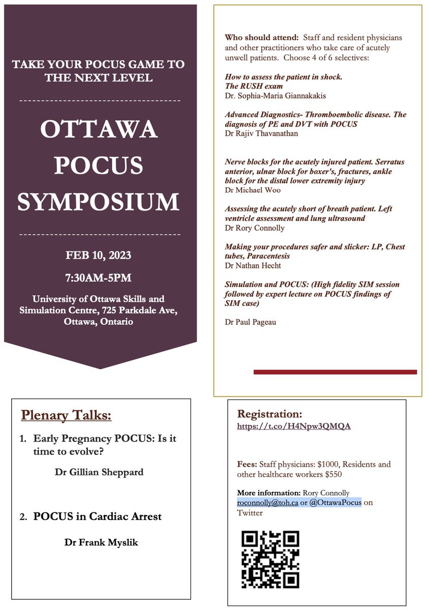 EM Ottawa (@emergmedottawa) on Twitter photo Are you looking to take your #POCUS skills to the next level? Then check out the Ottawa POCUS Symposium.
Feb 10, 2023 at the uOttawa Skills and SIM Centre
Contact: roconnolly@toh.ca or <a href="/OttawaPocus/">Ottawa PoCUS Symposium</a> for more info
Registration: uottawacpd.eventsair.com/dem2022/2023po… Are you looking to take your #POCUS skills to the next level? Then check out the Ottawa POCUS Symposium.
Feb 10, 2023 at the uOttawa Skills and SIM Centre
Contact: roconnolly@toh.ca or <a href="/OttawaPocus/">Ottawa PoCUS Symposium</a> for more info
Registration: uottawacpd.eventsair.com/dem2022/2023po…