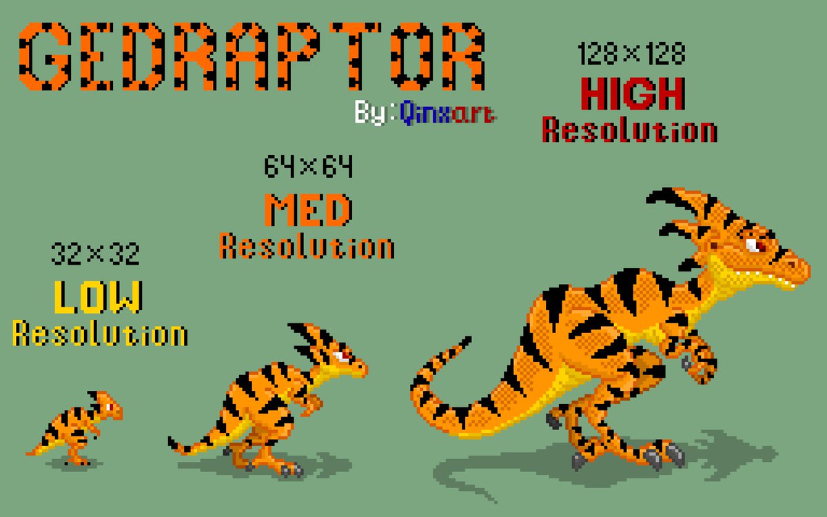 Just learning about remastering from Low until High resolution

Please give me some advice to more improving my art ☺️🙏

#pixelart #qinxart #monster #raptor #dinosaur