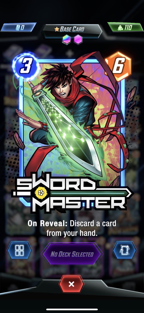 joshinsideout's tweet photo. @bbrode Right after the change to get colored flares on split cards, I upgraded Sword Master and wound up with a black flare. It’s not really visible in-game. Will this be fixed? https://t.co/wwW9038cid
