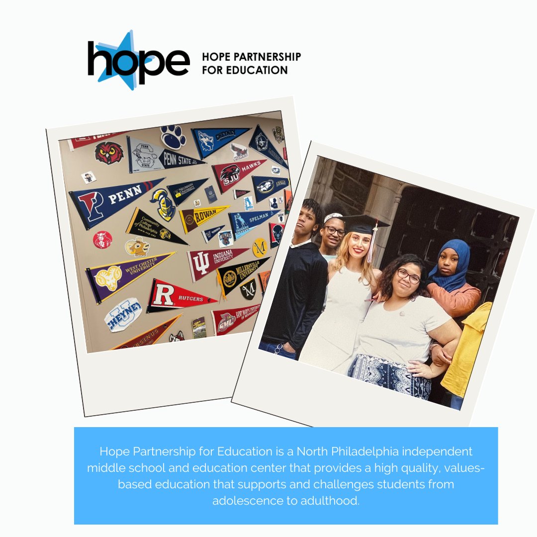 Hope4EduPhilly's tweet photo. This is Hope Partnership for Education...Hope students are supported and challenged from the moment they enter our middle school through adulthood. This week, Ms. Sarah is helping with college applications and providing support for finals for Hope alumni.   #makehopeahabit https://t.co/xptndU0Z3L