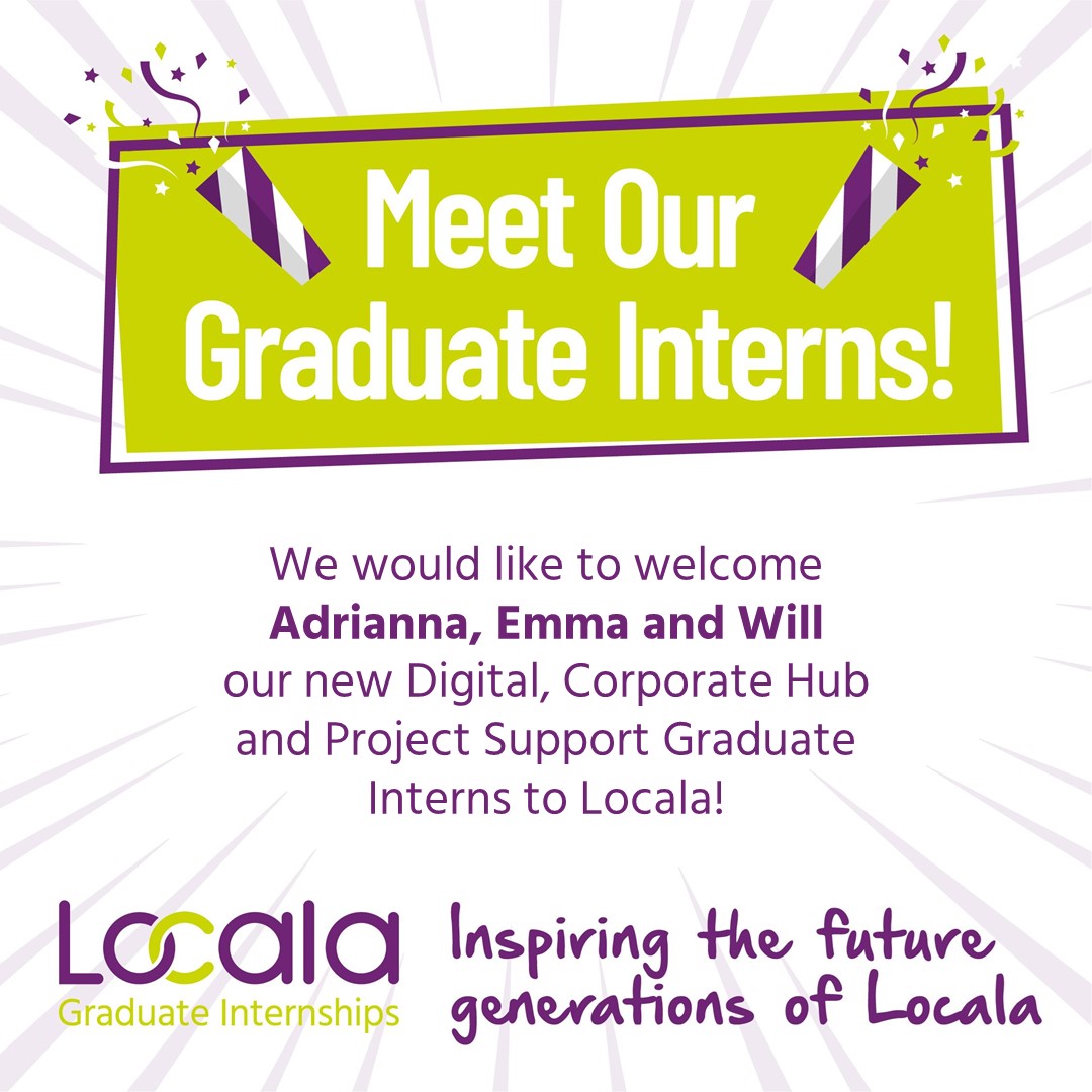 LocalaTalent's tweet photo. We are delighted to welcome three new Interns to Locala and look forward to following their internship journeys! #graduateinternships #yourfuture #socialenterprise https://t.co/OeTZouyMTo