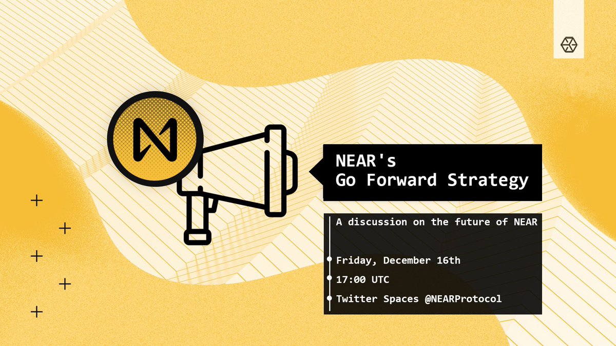 Hey, #NEAR guys! You can't miss it 📢

Set a reminder and join the upcoming Twitter Space with <a href="/ilblackdragon/">Illia (root.near) (🇺🇦, ⋈)</a>, <a href="/mariekeflament/">Marieke</a>, and members of <a href="/NEARFoundation/">NEAR Foundation</a>!

🔗 x.com/i/spaces/1LyxB…