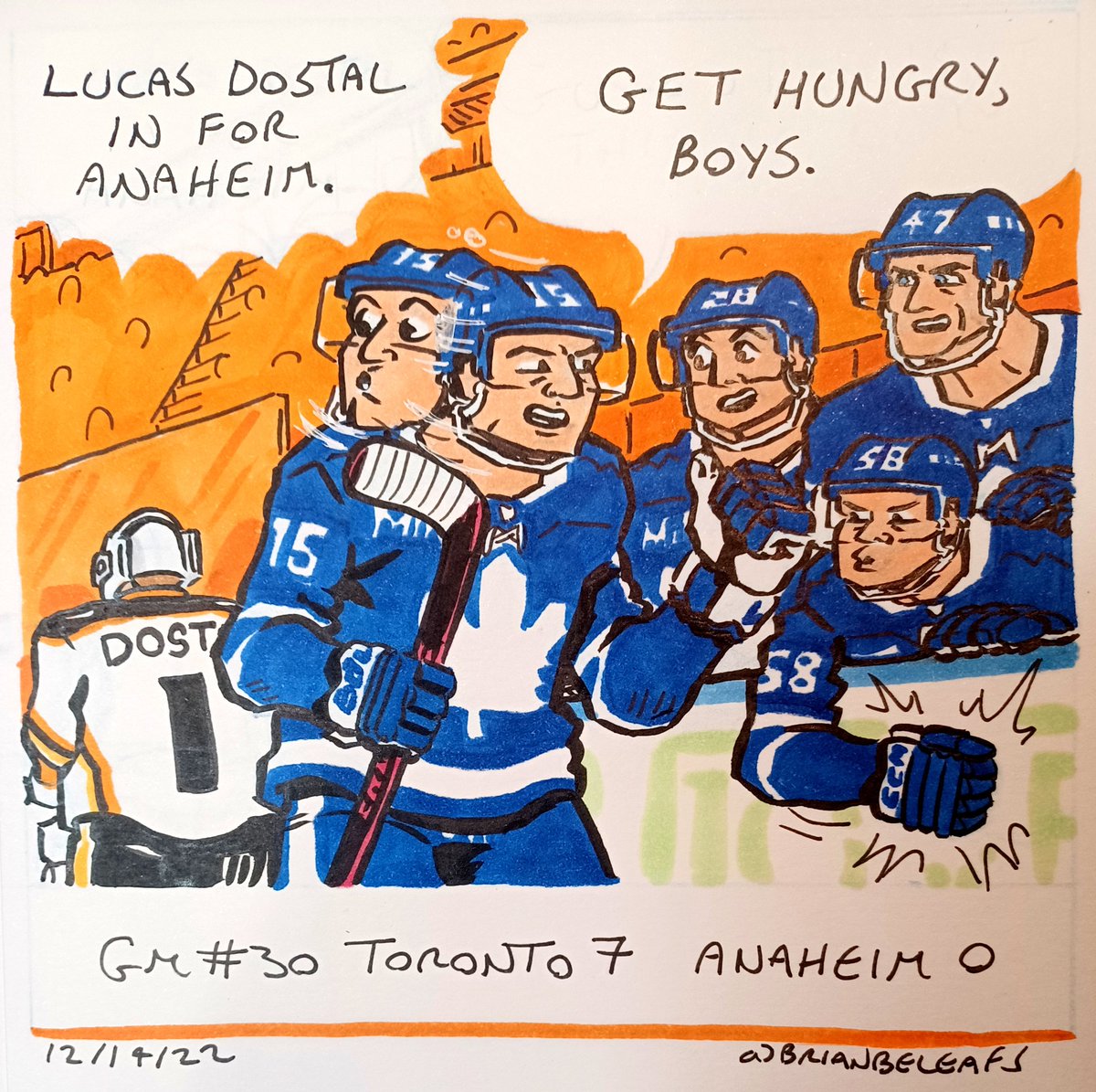 BrianBeLeafs's tweet photo. Game #30. Toronto 7 Anaheim 0. #TorontoMaeLeafs #LeafsForever #GoLeafsGo #LeafsNation #AlexKerfoot #PierreEngvall #JoeyAnderson #MichaelBunting #Pointsnight https://t.co/a3uTWCe1I1