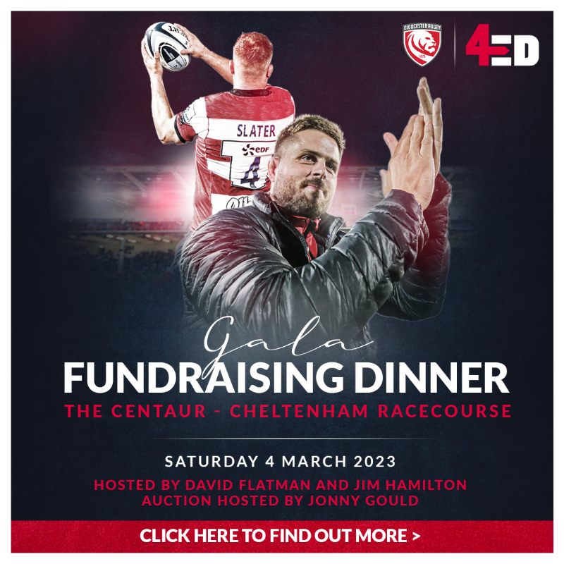 gloucesterrugby's tweet photo. 🤵 On Saturday 4 March 2023, Gloucester Rugby will be hosting the inaugural #4Ed dinner, raising funds for Ed Slater and his family.

Hosted by @davidflatman &amp; @jimhamilton4, the evening will include a three course meal, an auction hosted by @JonnyMGould and live music!

ℹ️👇