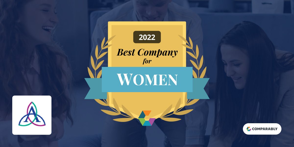 Comparably's tweet photo. @Ascensionorg @JoinAscension Congrats on being named on @Comparably's Top 100 Best Companies for Women list, as rated by your employees.  #comparablyawards https://t.co/WlKMw29xJC https://t.co/C9dBDnPk9J