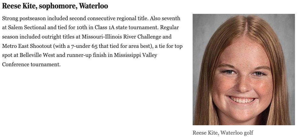 WCUSD5GirlsGolf's tweet photo. More accolades for Waterloo girls golf...

Reese Kite named to the Post Dispatch 1st Team All-Metro golf team.

Calli Smith named to 3rd team.

Congratulations ladies, great achievement!

@WCUSD5Athletics @republictimes https://t.co/67WFIlMOAA