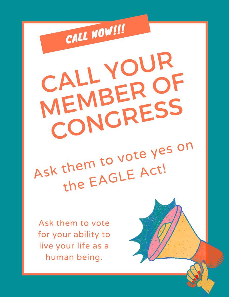 🚒🚒🚒🚒🚒🚒🚒🚒🚒🚒🚒🚒

We only have a few hours left!

CALL your members of Congress, and ask them to vote #YESHR3648 during this afternoon’s vote. 

Ask them to vote YES so you are treated equally under the law!
#EagleAct