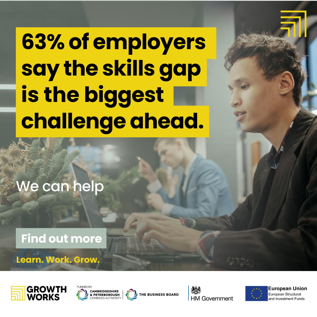 63% of recruiters say talent shortage is their biggest problem ahead 
bit.ly/3BaemXb

Are you one of them? Our team can help. 

Head over to the website to learn more>> bit.ly/3Pq6JkR

#growthworkswithskills #recruitment #talentshortages #challenge #employers