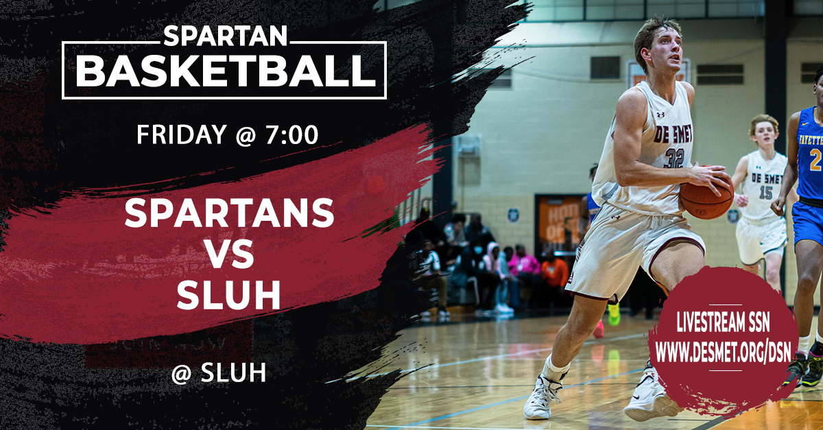 Good luck to our #Basketball #Spartans who open up #MCC play with a #Jesuit battle at <a href="/SLUHBasketball/">SLUH Basketball</a> at 7:00 pm #LetsGo #DFL #DeSmetForLife <a href="/DeSmet_ADBarker/">Harold Barker</a> <a href="/STLhssports/">STLhighschoolsports</a> <a href="/KentWilliams33/">Kent Williams</a> 

Livestream by <a href="/SLUHSports/">SLUH Sports Network</a> - link desmet.org/dsn