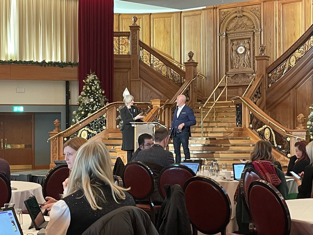 eustace_stephen's tweet photo. Great to be here in the Titanic Belfast with so many school leaders, just listened to @sparvell really informative and insightful presentation which really looked at what matters most 💡

#edtech #education https://t.co/tgxyP9F5Zt