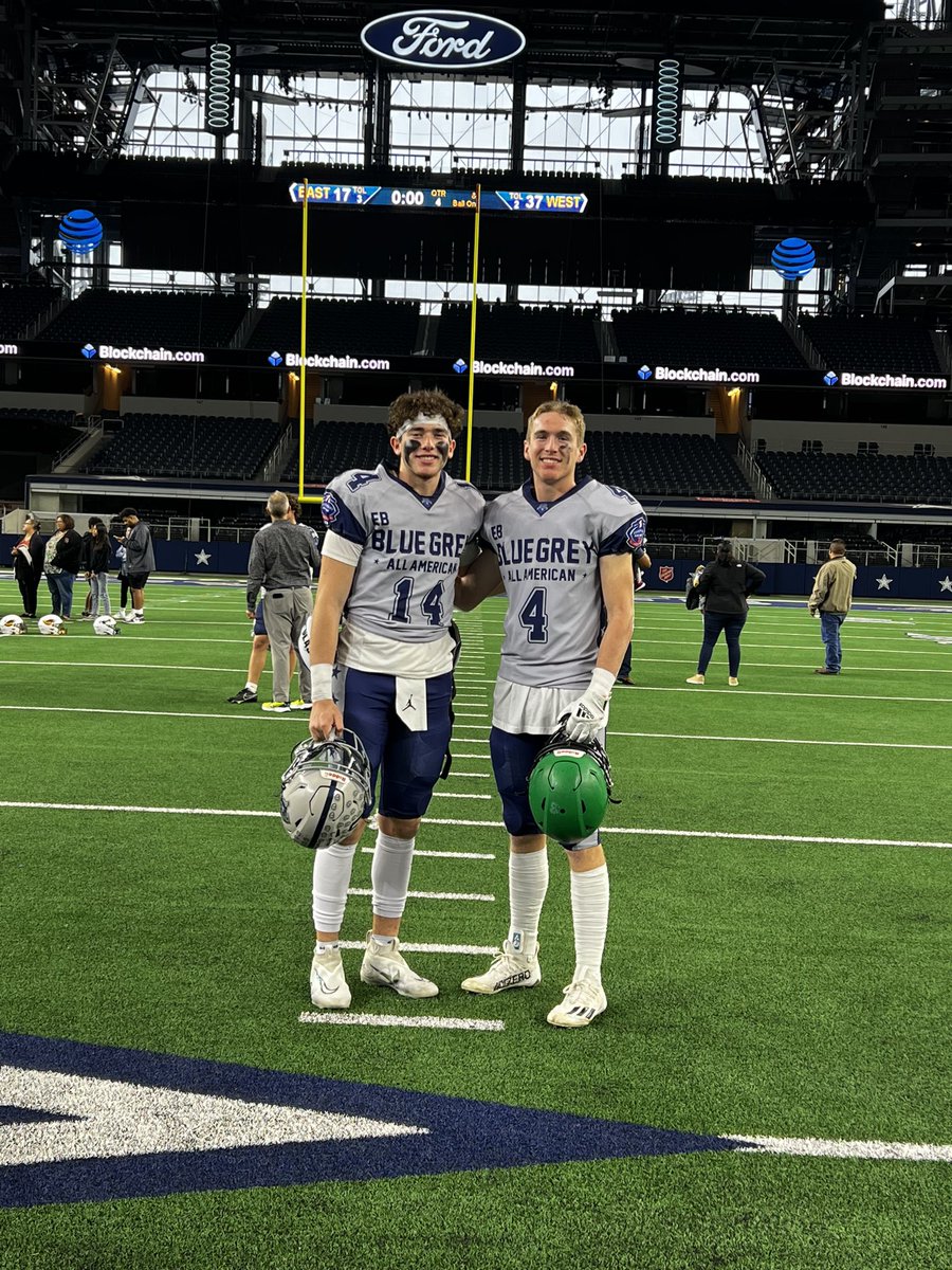 JackMerkwan's tweet photo. Blessed to be have been able to play in the Blue-Grey All American Bowl this past weekend! Learned from some of the best and made memories that will last a lifetime! West WIN!💍@wallace_seneca @DouGPowell_LSU @BlueGreyFB @AidanArmenta https://t.co/b0tEHQoi81
