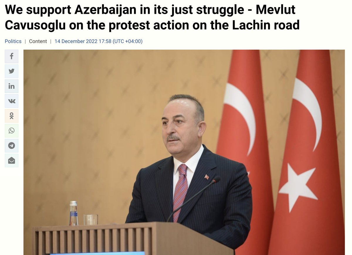 LindseySnell's tweet photo. Çavuşoğlu said Turkey supports Azerbaijan in its "just struggle", which is currently Azerbaijani provocateurs posing as activists trapping 120k in Artsakh and cutting off their gas supply. https://t.co/1eZYk5oNXc