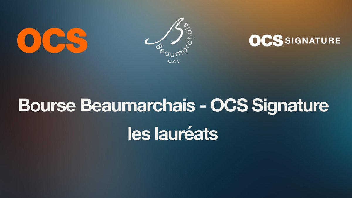 OCSTV_pro's tweet photo. Les lauréats de la "Bourse Beaumarchais - OCS Signature" viennent d'être dévoilés !

Chacun de ces projets lauréats se verra décerner une bourse de 32 500 € destinée à financer l’écriture complète.
Lien du CP : https://t.co/l4lug18tP2 https://t.co/DmIU8m3Nja