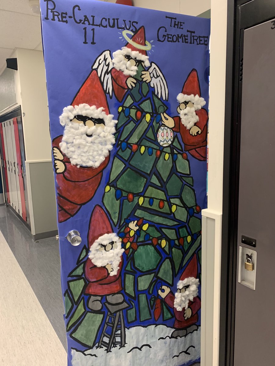tchrgirl's tweet photo. Students at North Island Secondary School get ready for the annual Christmas Door Contest. All doors are student created and this year the creations are incredible! #NISS #learn85 #creativity #schoolspirit #festive https://t.co/QBKHE8TGiT