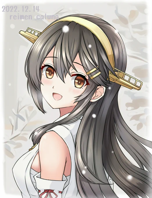さぁお祝いです!絵は過去絵を参考に今絵に書き直ししました#榛名進水日 #榛名生誕祭2022#艦これ 