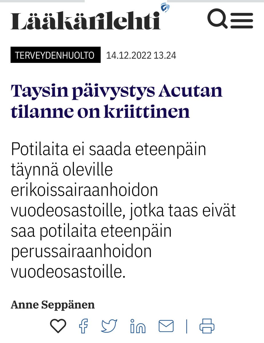MKorja's tweet photo. Terveydenhuollon kriisi ennennäkemätön. Pahempi kuin koskaan korona-aaltojen aikana

On älyllistä epärehellisyyttä väittää, että tämä johtuisi koronasta, maskien käyttämättömyydestä tai rokoteboostereiden suosituksista

Surullista, että nykyterveysjohtajilla ei ratkaisuehdotuksia https://t.co/FxRzVs2wd1