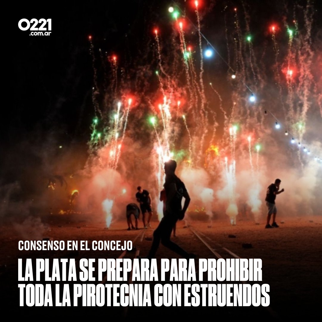 SE TERMINA LA PIROTECNIA ❌ Los concejales de #Juntos y el #FrenteDeTodos llegaron a un consenso para prohibir la pirotecnia de alto impacto sonoro en #LaPlata. 💵La Ordenanza N° 8282 será actualizada y establecerá multas de entre 16.000 y 500.000 pesos para los infractores.