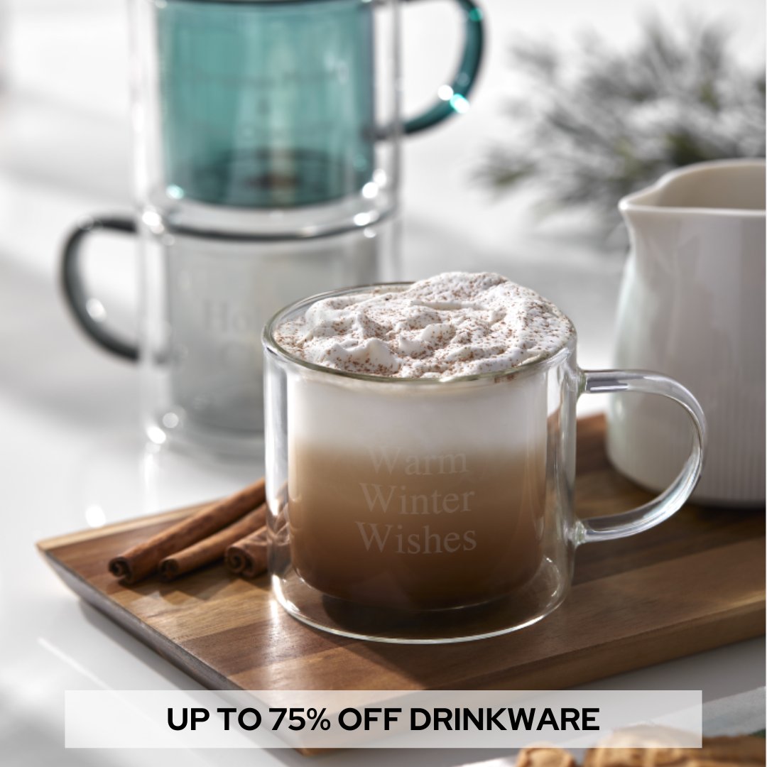 These brand new double wall #mugs will hold their favorite cozy #beverages for sipping in style. Engrave each piece with a morning mantra or their name to make it theirs. Now 75% off their original price. What’s your favorite #holiday beverage? ☕ cstu.io/e37f9c