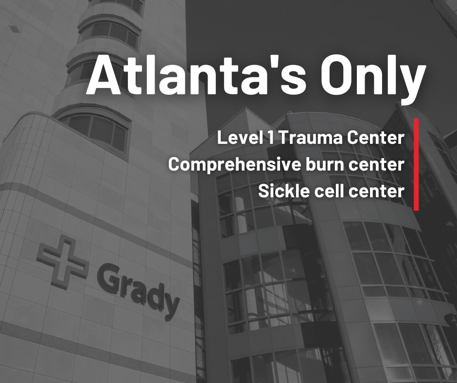 Grady is now Atlanta’s only Level 1 Trauma Center. The only comprehensive burn center. The only sickle cell center. See all the unique ways <a href="/GradyHealth/">GradyHealth</a> is serving our community in the just-released 2022 Impact Report. #StrongerTogether give.gradyhealthfoundation.org/site/Donation2…