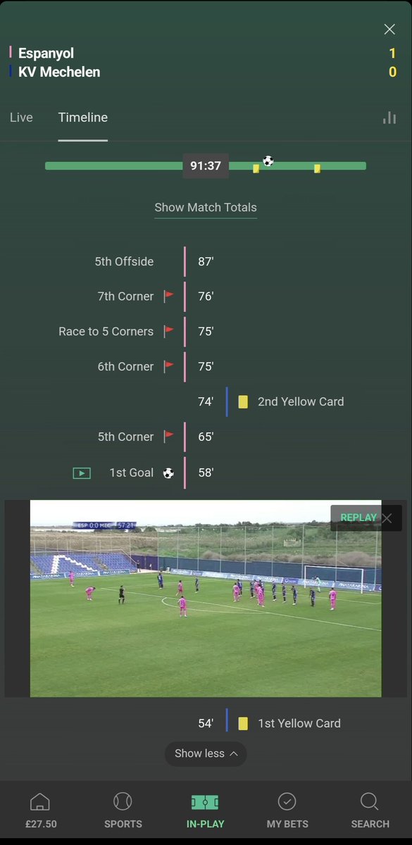 New functionality on bet365 👀 

Instant Highlights from <a href="/StatsPerform/">Stats Perform</a> allows bettors to re-watch key moments while matches are in-play (events like: goals, shots on target, red cards, disallowed goals, penalties and more) from football matches in our Bet LiveStreams portfolio 🔥