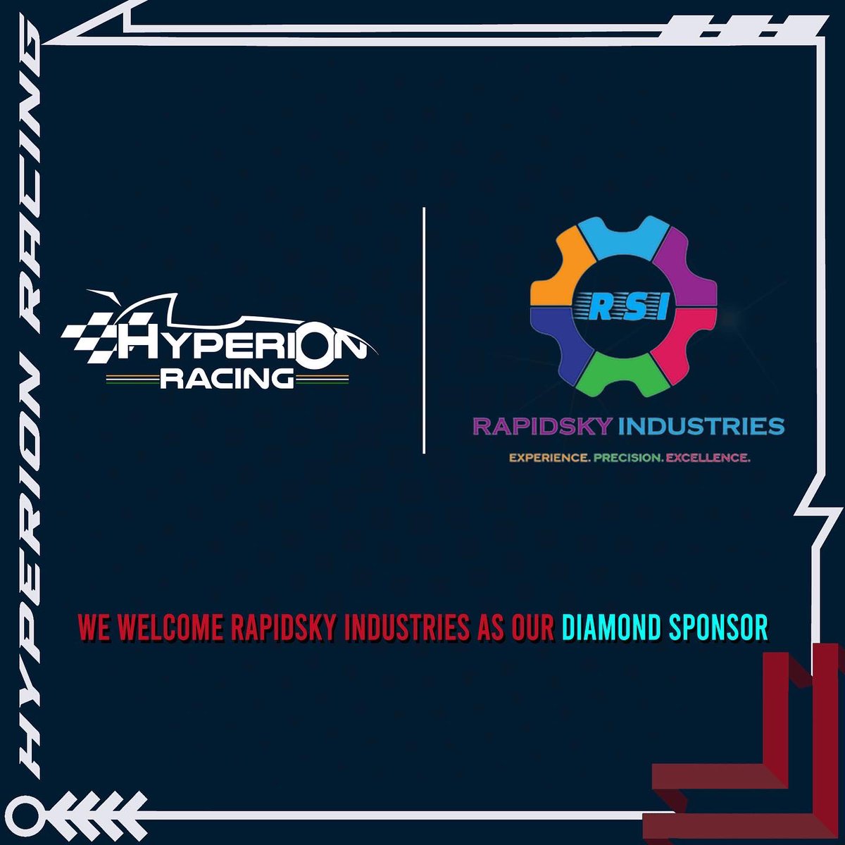 thyperions's tweet image. Introducing our diamond sponsor, RAPIDSKY INDUSTRIES!! They're quite literally the backbone of our car helping us to turn in the right direction. They have provided us with  dampers, hubs and uprights.We are grateful for their pennyworth and deeply applaud them for this gesture.