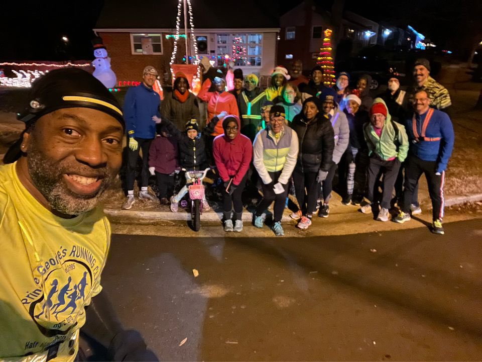 Our club braved the cold to enjoy a leisurely run to look at the holiday lights in Cheverly!