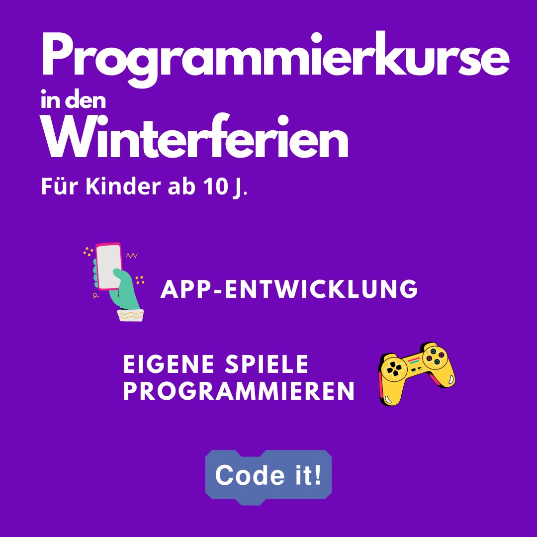 📢Dank einer Unterstützung durch #SiemensbewegtSchule können wir in den Weihnachtsferien kostenfreie Programmierkurse für Kinder anbieten: 

- „Spielerisch Programmieren lernen“, ab 26.12.
- 'Entwickle eigene Apps', ab 26.12.

Anmelden unter: code-it-studio.de/webakademie-on… 
Pls RT #twzl
