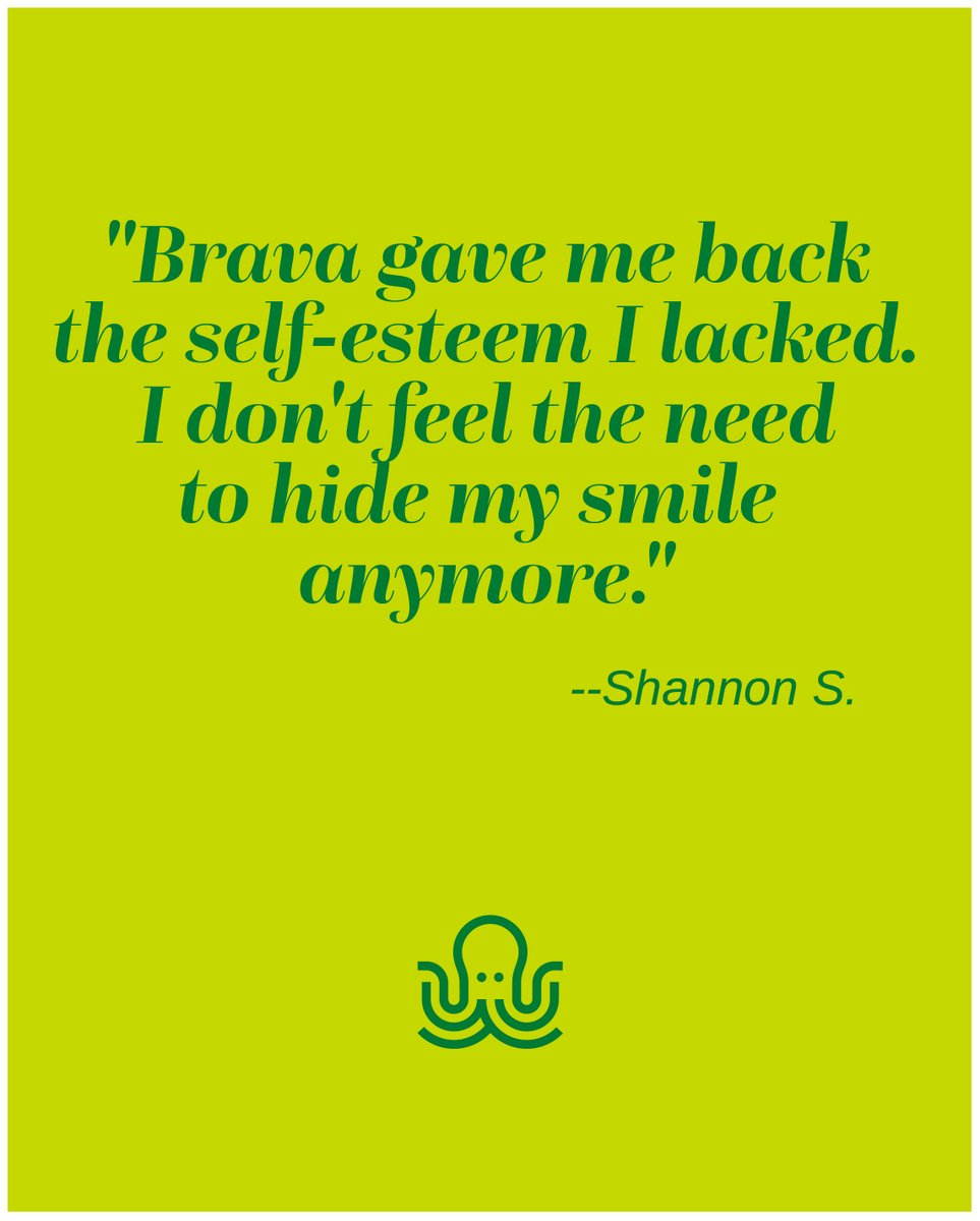 BravaSmile's tweet photo. "Brava gave me back the self-esteem I lacked. I don't feel the need to hide my smile anymore." -Shanon S. https://t.co/lmdqiuz2fg