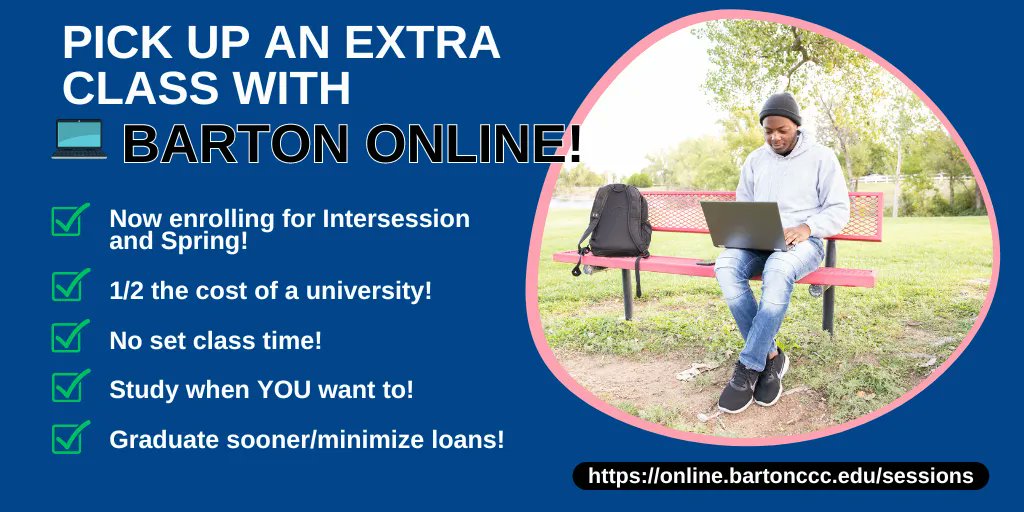     Pick up an extra class with Barton Online! Now enrolling for Intersession an...
