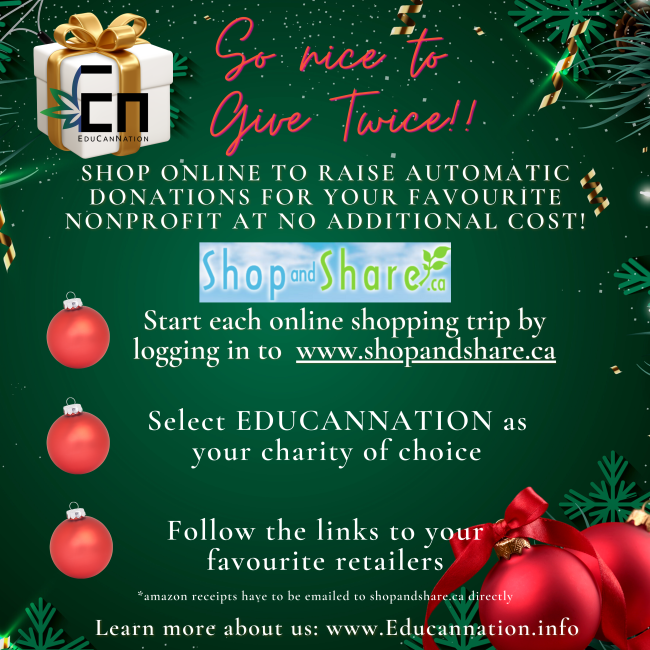 EduCanNation's tweet photo. This Christmas, wouldn't it be nice to give TWICE?
Now you can!
Shop through https://t.co/q2vSvZDE3X retailers, select EduCanNation as your charity of choice and start the giving magic!
It couldn't be easier to give the gift of cannabis education this Christmas!
Happy Shopping! https://t.co/aiyw7MsslL