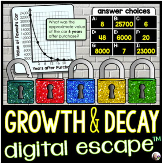 MagnoliaAlgebra's tweet photo. Algebra 1 students completed an "Exponential Growth and Decay Escape Room".  Students had to build, solve, and understand key features of exponential functions to unlock each of the 5 locks and breakout. 

#escaperoom 
#breakout https://t.co/lAw23BO9YN