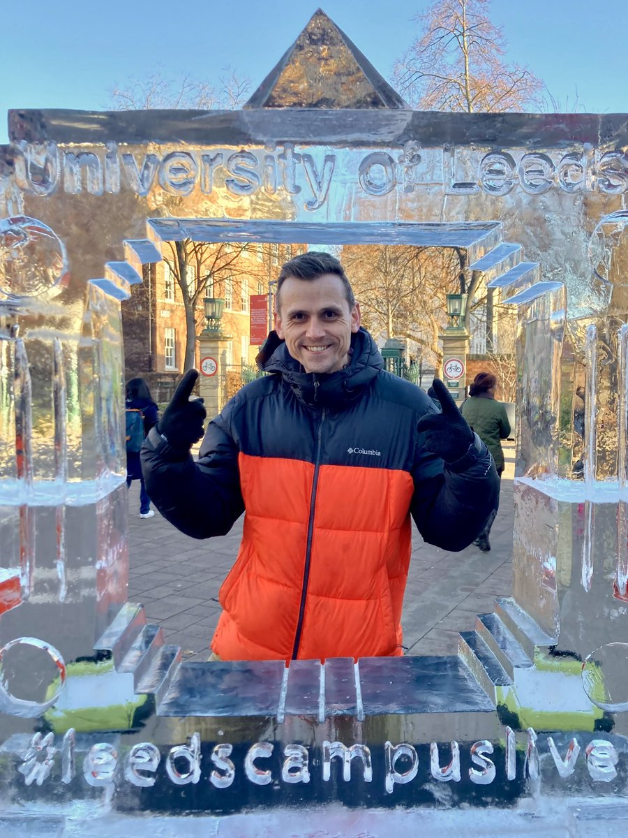 Wonderful to see our @UniversityLeeds campus alive with both #LeedsCampusLive and graduation activity today. Couldn’t resist an ice sculpture selfie! #LeedsGrad