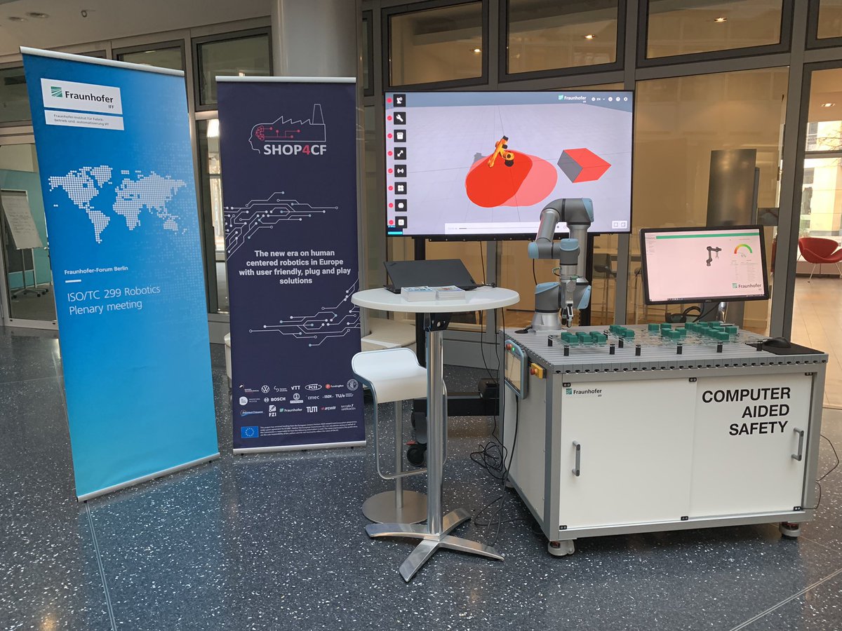 I’m super excited that <a href="/Shop4Cf/">SHOP4CF</a> and @Fraunhofer_IFF are supporting the #ISO/TC299 #Robotics plenary meeting in Berlin! Lots of interesting discussions regarding #safety and #validation of collaborative robotics applications.