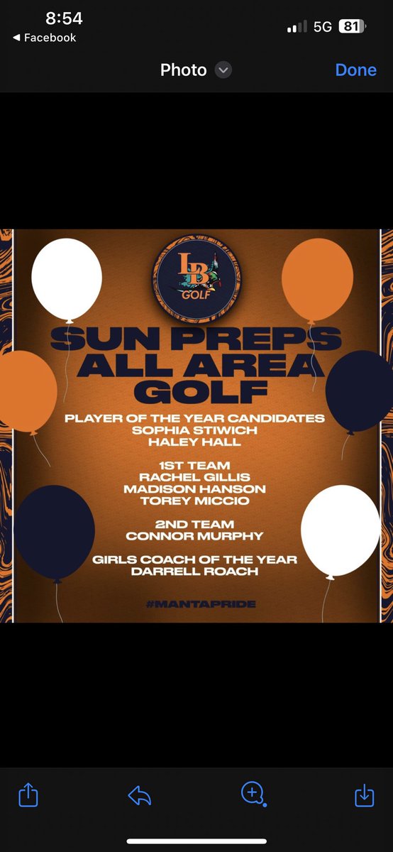 MiccioTorey's tweet photo. At the end of junior season I made the All-Area Golf 1st team, Mvp on my team, and made the all county team. My junior season has been my best season so far in high school averaging a 38 on 9 holes and placed high at my 18 hole matches. Going to miss Coach Jones next season.⛳️🏌🏽 https://t.co/3fa7xbB5R3