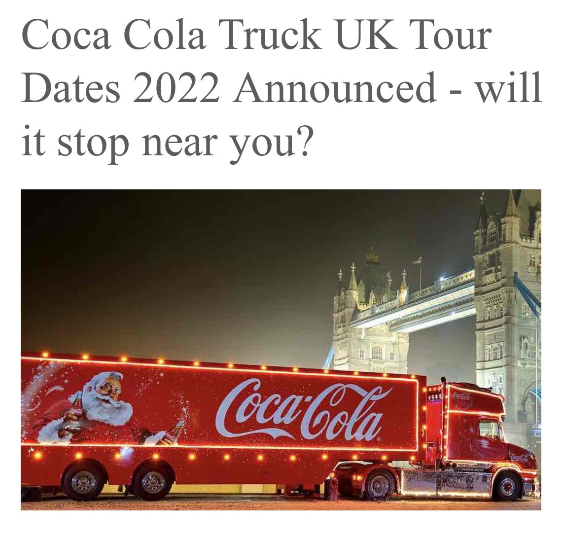The Coca-Cola Truck has announced it will be heading back to Scotland this week stopping Glasgow ! Detail here familyonthego.co.uk/news/coca-cola… #Glasgow #CocaCola #HolidaysAreComing