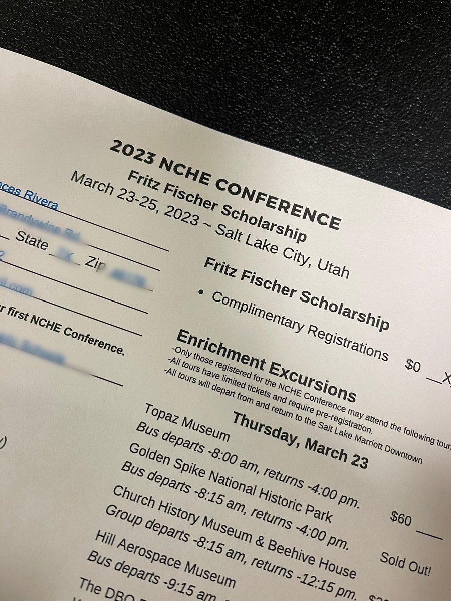 LuvTching's tweet photo. Thanks to @historyed and the Fritz Fischer Scholarship, Iβll be able to attend the 2023 National Council for History Edycation Conference at Slat Lake City. #historyislife #socialstudiesmatter #TeamIPS https://t.co/F2M6dHGaWr