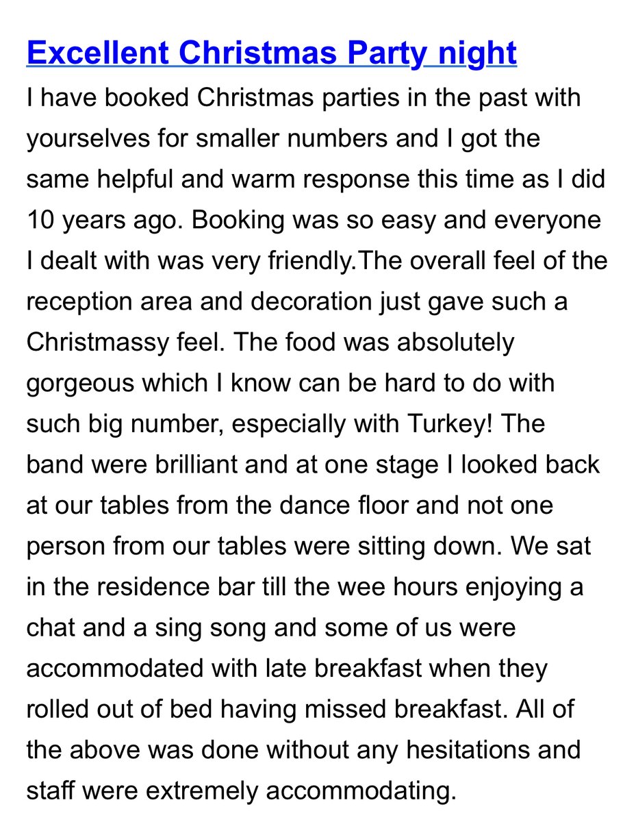 Springfield_HL's tweet photo. It’s just great to get a review like this from one of our sold out party nights last weekend! Thank you https://t.co/ZY0ib8A8xj