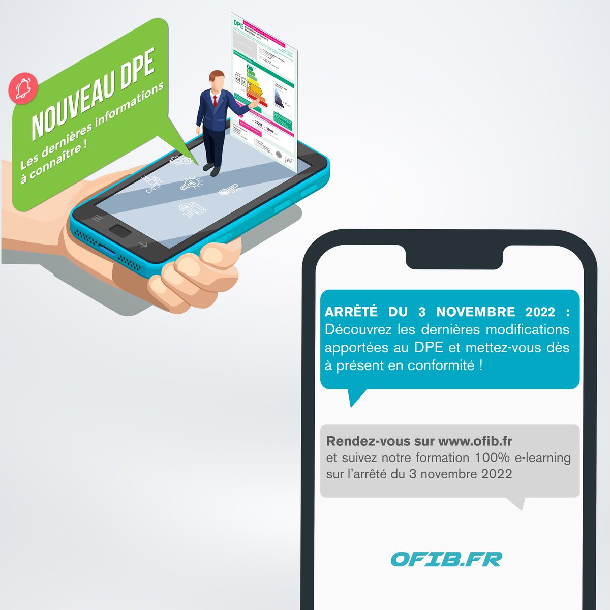 OFIB_Formation's tweet image. 🚨 L’arrêté du 3 novembre 2022 modifie les arrêtés du 31 mars 2021 relatifs au DPE. Il entre en vigueur dès le 1er janvier 2023. Découvrez notre formation e-learning pour vous mettre à jour 👇🏻

 bit.ly/3PsUh4b

#dpe #diagnostic #diagnosticimmobilier #immobilier