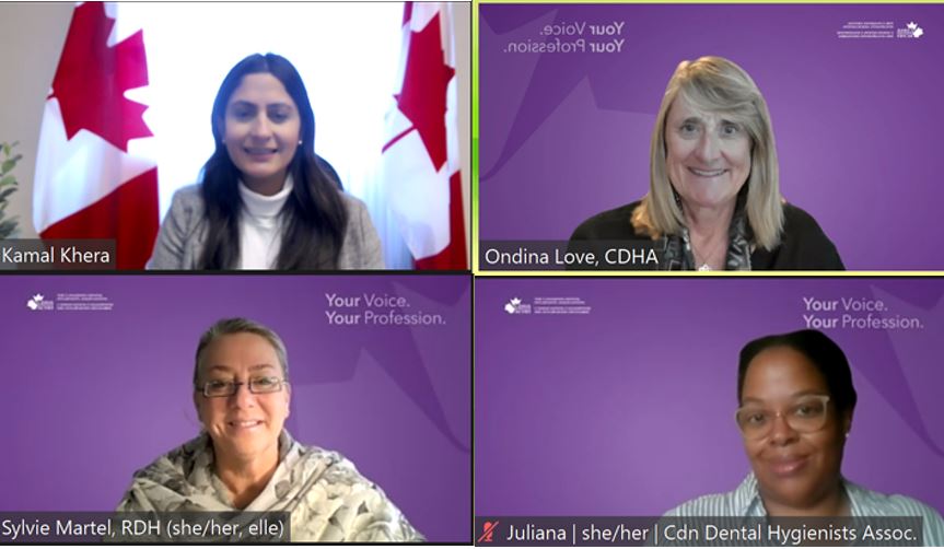 LoveButtle's tweet photo. @theCDHA thanks @KamalKheraLib for her recognition of the the importance of oral health to the overall health of seniors. Dental hygienists are key members of the primary healthcare team who support the oral health of our seniors. @LoveButtle https://t.co/Vz2uFtuAMQ