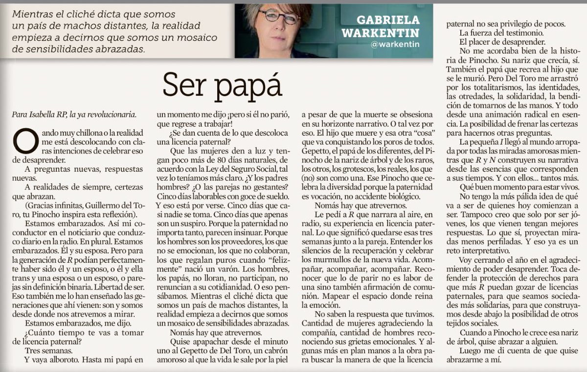 Ana Santellanes (@anasantellanes) on Twitter photo El desaprender para ser mejores papás, personas y sociedad. Échenle un 👀 a la columna de <a href="/warkentin/">Gabriela Warkentin</a> q está llena de esperanza El desaprender para ser mejores papás, personas y sociedad. Échenle un 👀 a la columna de <a href="/warkentin/">Gabriela Warkentin</a> q está llena de esperanza