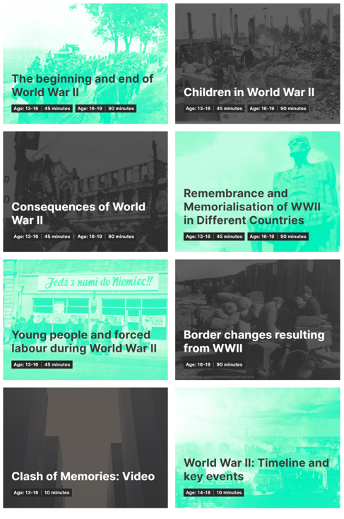 ConfrontingMems's tweet photo. Take a look at the Lesson Materials section of our new website. There, you'll find 12 unique lesson plans dealing with different aspects of WWII. We'll go through them in a short thread 🧵
https://t.co/6UocCmxrxp
#historyeducation #multiperspectivity https://t.co/tlPxhY9yVn