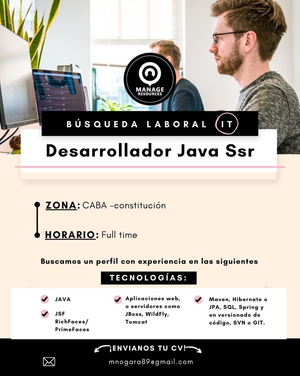 MaiNogara's tweet image. ATENCIÓN ‼️‼️SSr!!
✅🥳❤️ 
Búsqueda activa , #Java #desarrolladorjava 
Me ayudas con rt!!!???