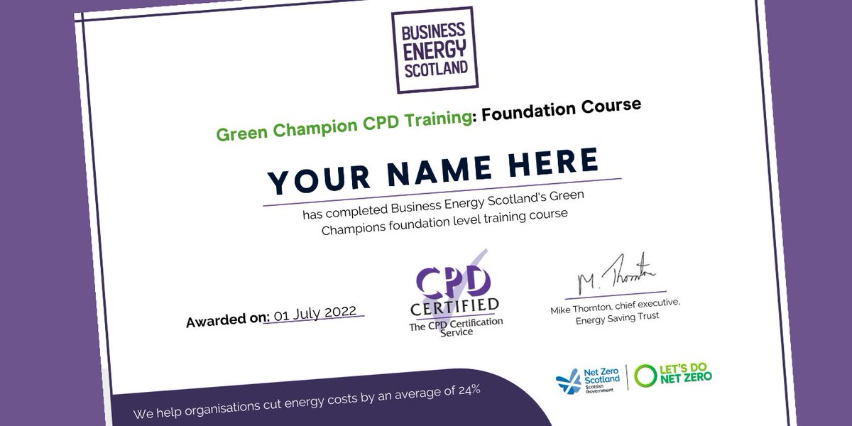 Last chance to register for tomorrow's free CPD-certified #GreenChampions training webinar with <a href="/busenergyscot/">Business Energy Scotland</a>!

Book now &amp; help your business plan ahead for a greener, low carbon future 💚 👉 ow.ly/i3qR50LXraY