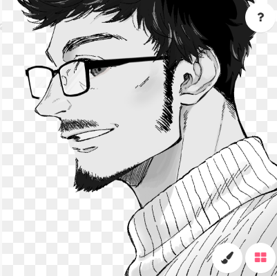 友人との約束通り眼鏡を実装したんですけど自分の絵が歪んでいるので素材が合わないという致命的な状態
あとインナー2～3種、タイ系オプション、ジャケットとアウターいくつか、頬染め青筋傷系オプションと帽子と背景が実装できれば表に出せるかな～って感じです 